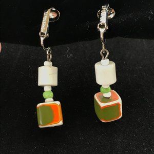 Vintage Celebrity Beaded Dangle Earrings